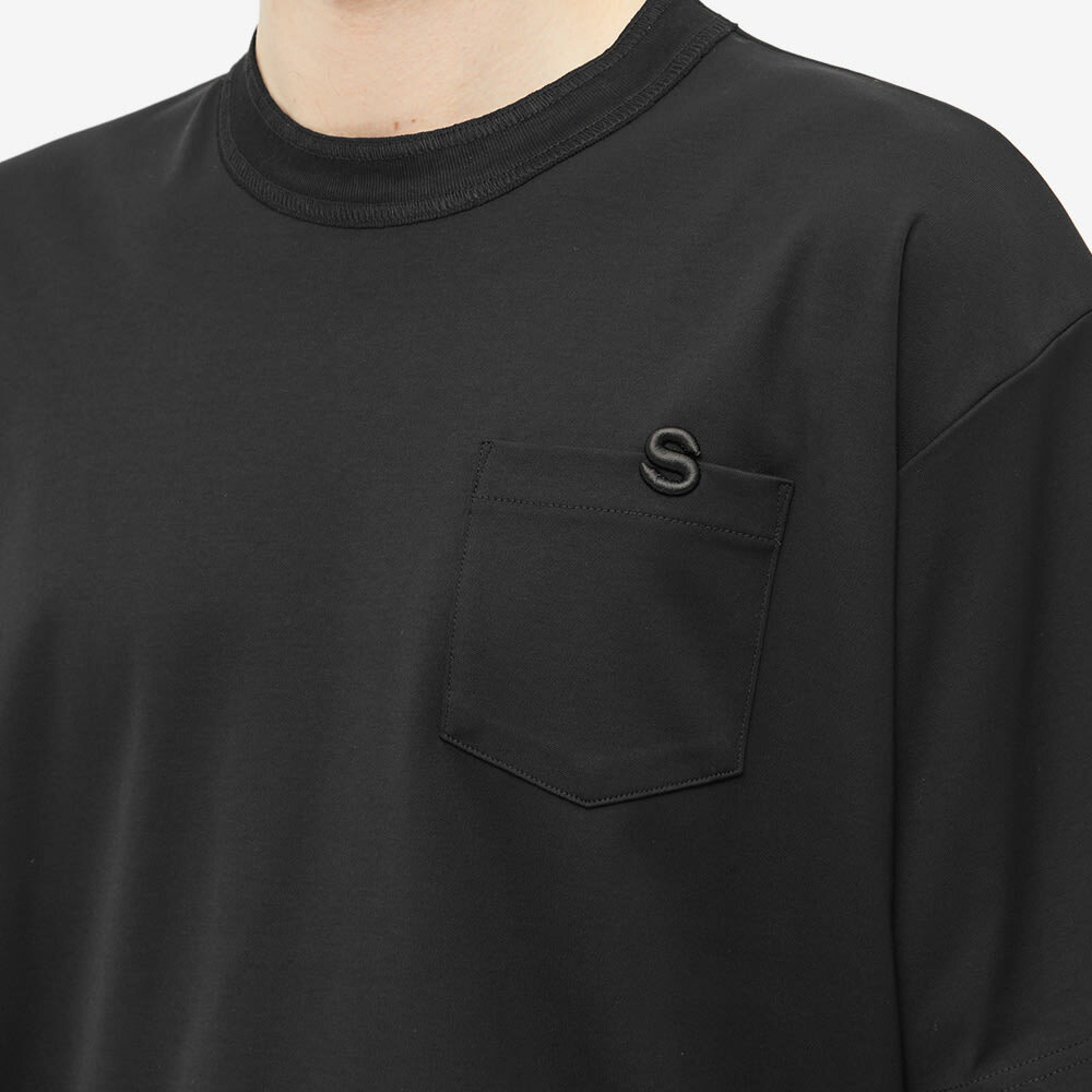 Sacai Men's S Logo Split Seam T-Shirt in Black