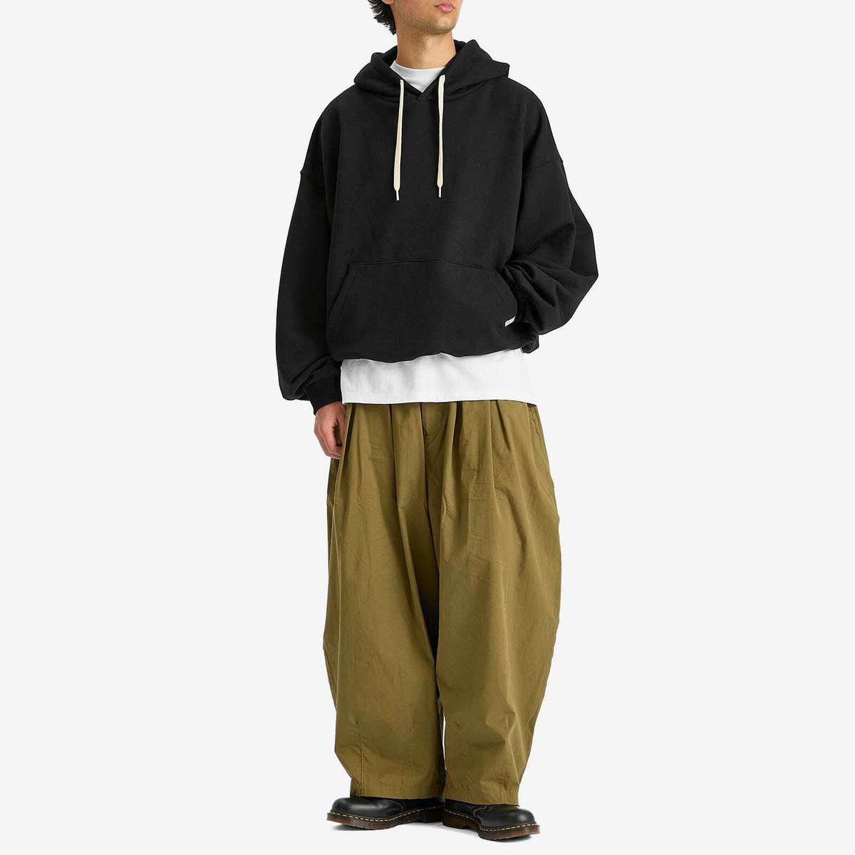 【ANGLAN】25SS★ [AG] Double Valley Tuck Sweat Hoodie AG] Valley Tuck Sweat Balloon Hoodie - Melange Grey - ANGLAN
