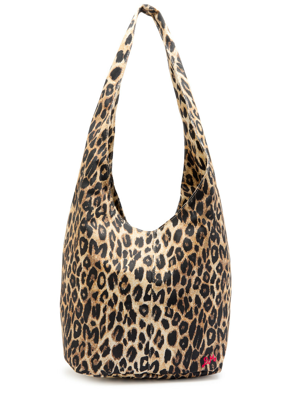 Damson Madder Leopard-print Cotton Cross-body Sling bag - One Size