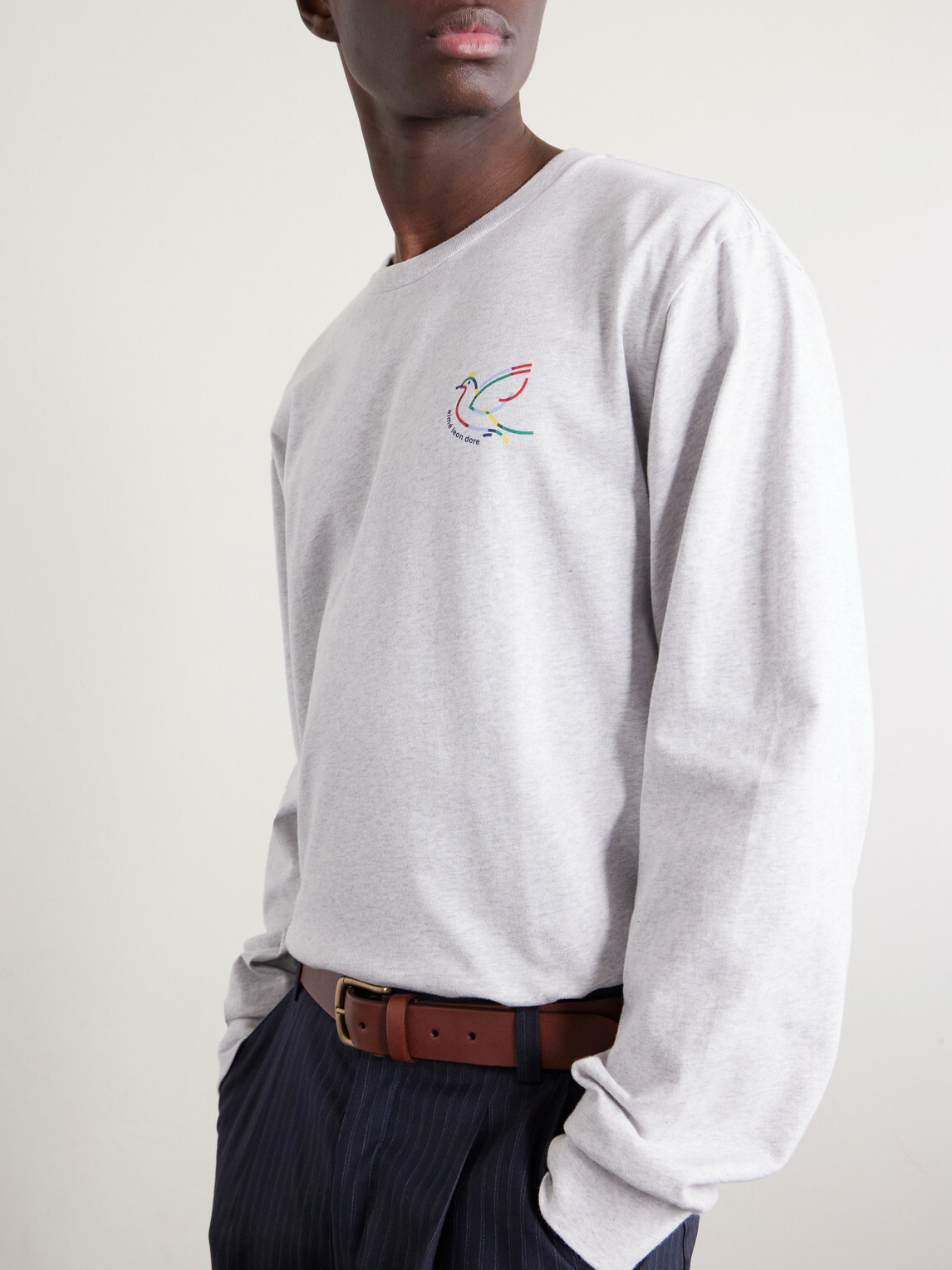 Aimé Leon Dore - Dove Logo-Print Cotton-Jersey Sweater - Gray