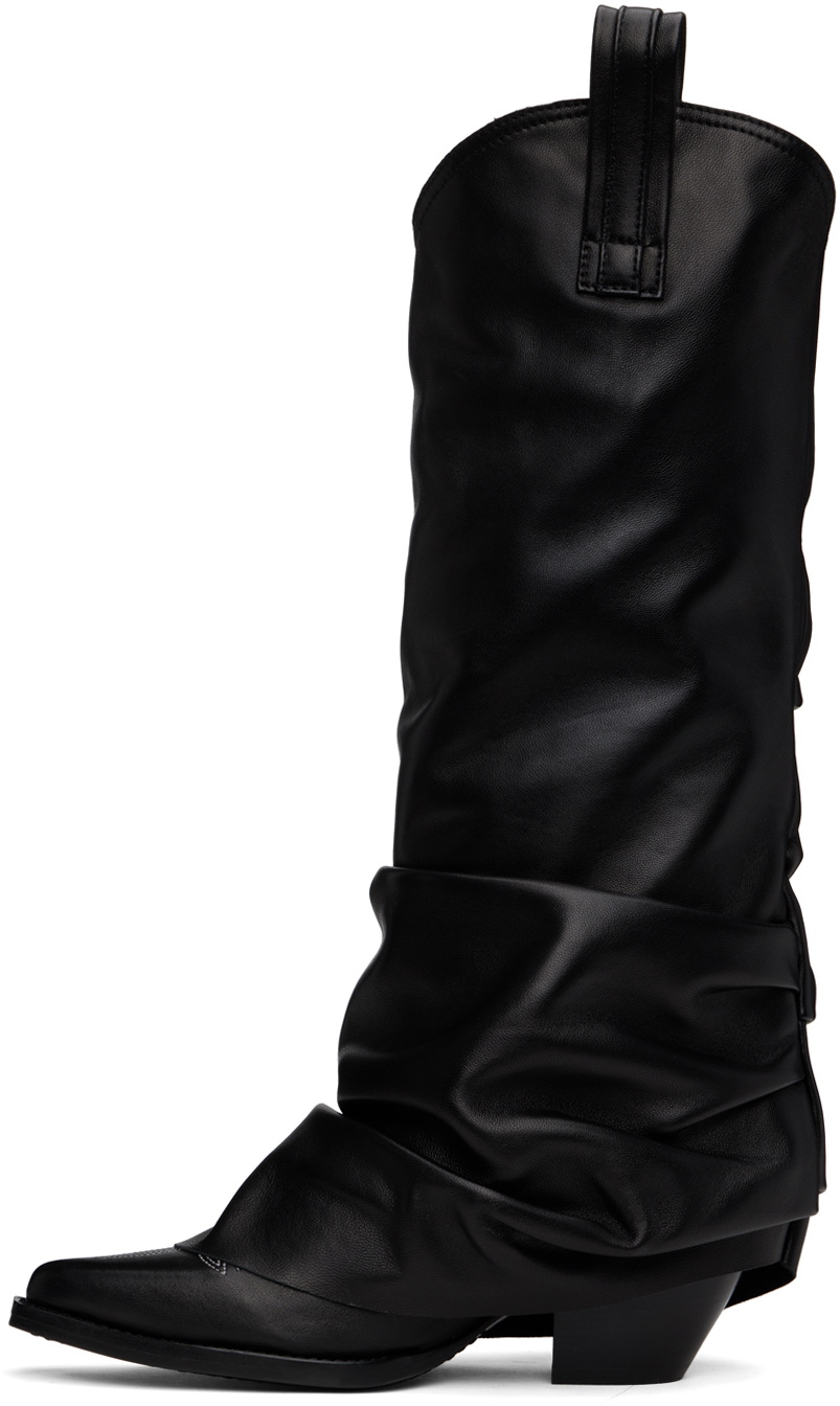 R13 Black Mid Cowboy Sleeve Boots