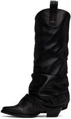 R13 Black Mid Cowboy Sleeve Boots