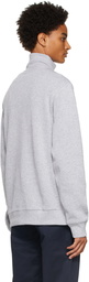Lacoste Grey Cotton Quarter-Zip Sweatshirt