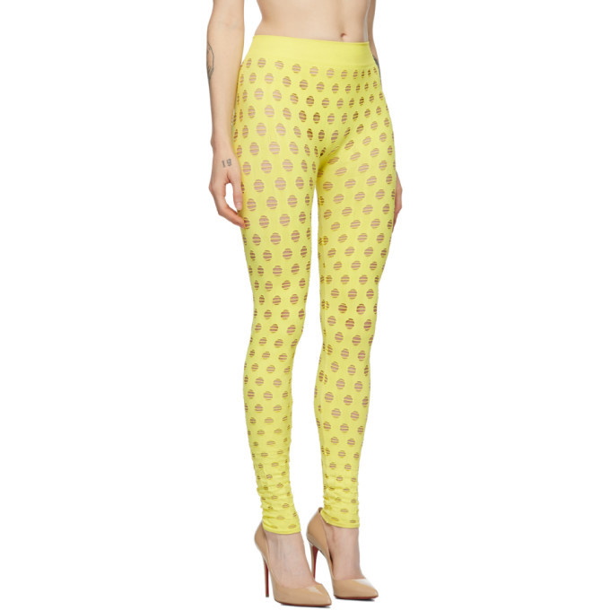 Maisie Wilen Yellow Perforated Leggings Maisie Wilen