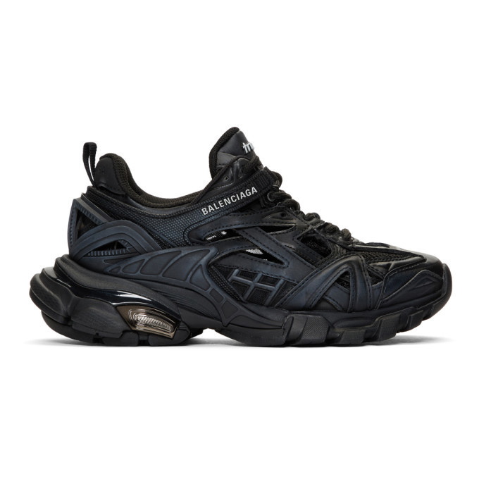 Photo: Balenciaga Black Track.2 Open Sneakers