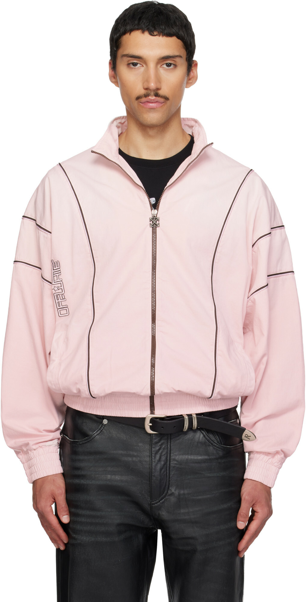 Off-White Pink Relaxed Garment Dyed Track Jacket