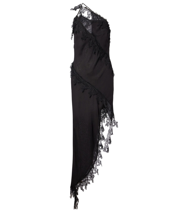Photo: Blumarine Asymmetric lace-trimmed midi dress