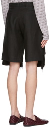 Edward Cuming Black Linen Shorts