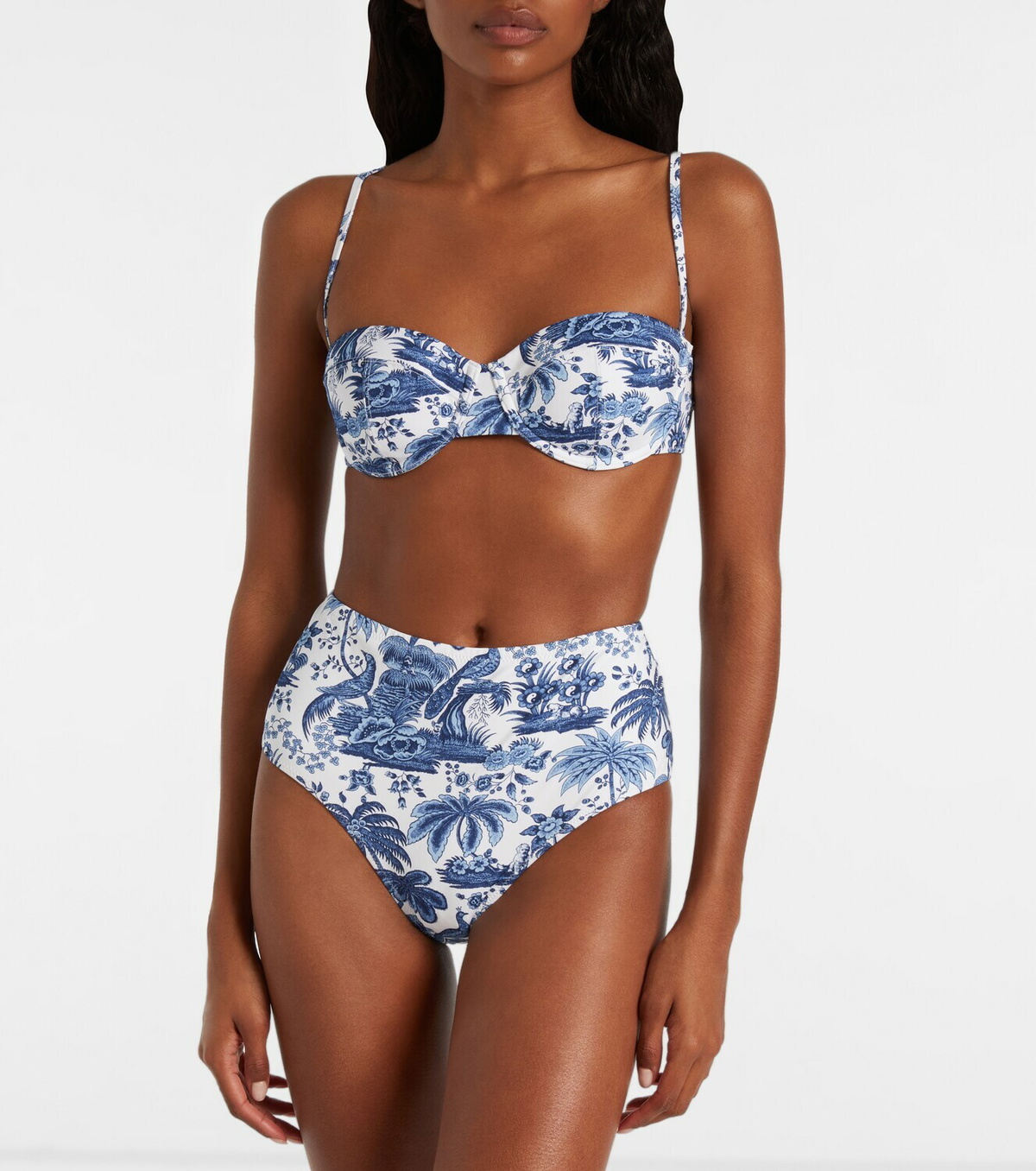 Staud Devon printed high-rise bikini bottoms