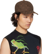 Marine Serre Brown Moon Jacquard Twill Baseball Cap