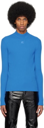 Courrèges Blue Embroidered Turtleneck