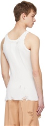 Doublet White Destroyed Tank Top
