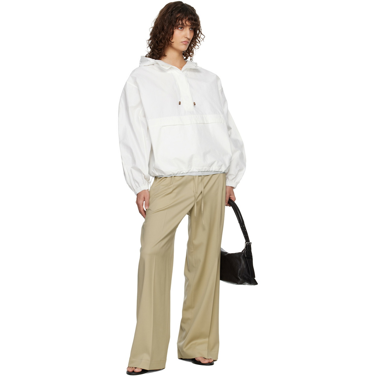 Róhe White Textured Cotton-Blend Anorak Jacket