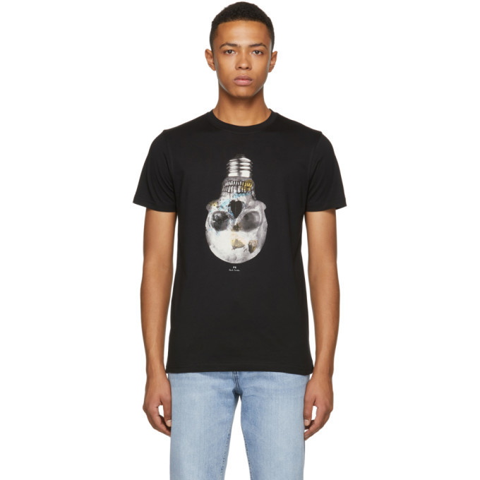 Photo: PS by Paul Smith Black Slim Fit Skull T-Shirt