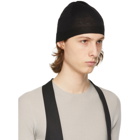 Rick Owens Black Wool Ribbed Beanie