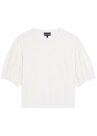 Emporio Armani Panelled Logo Cotton T-shirt Cream