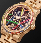 Roger Dubuis - Excalibur Blacklight Limited Edition Automatic Skeleton 42mm 18-Karat Pink Gold and Multi-Stone Watch, Ref. No. RDDBEX0861 - Rose gold