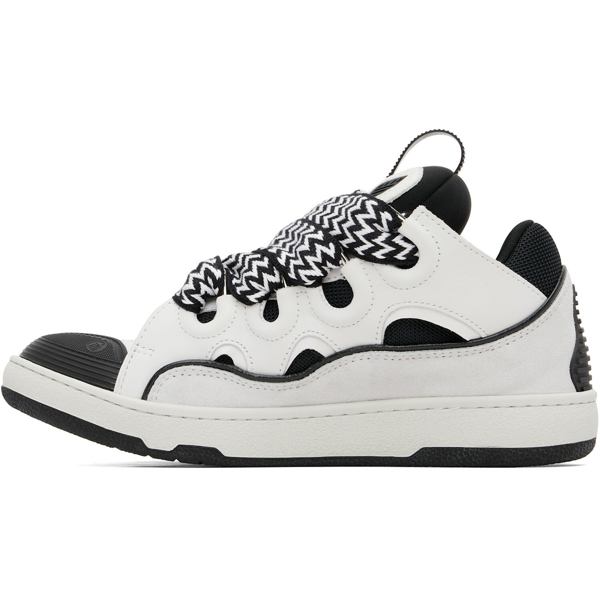 Lanvin White & Black Curb Sneakers