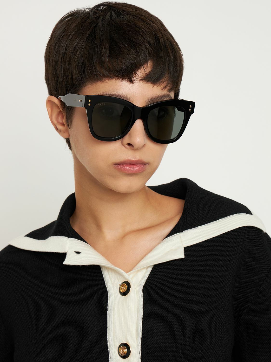 GUCCI Nouvelle Vague Butterfly Sunglasses Gucci New Pop Web 56MM Butterfly Sunglasses | Saks Fifth Avenue main image 2