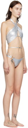 RoomSERVICE888 SSENSE Exclusive Silver Halter Bikini