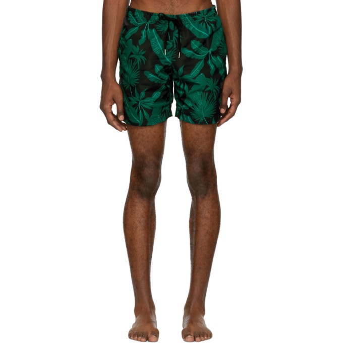 Photo: Bather Black Tropical Palms Swim Shorts