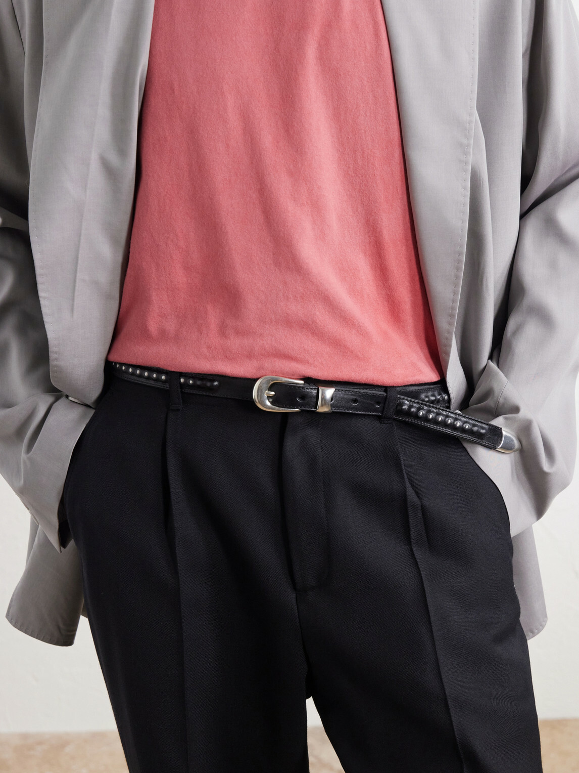 Our Legacy - 2cm Embellished Leather Belt - Black