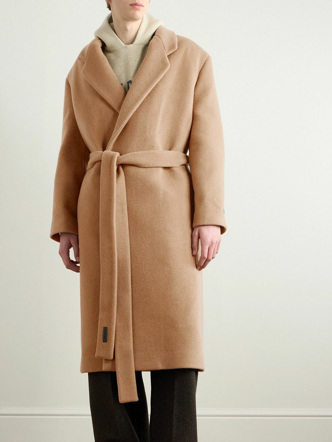 Fear of God - Oversized Double-Breasted Belted Melton Wool Overcoat - Brown