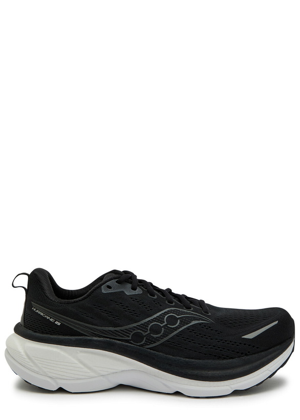 Photo: Saucony Hurricane 25 Mesh-knit Sneakers Black And White