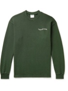 Museum Of Peace & Quiet - Woodmark Logo-Embroidered Waffle-Knit Cotton T-Shirt - Green