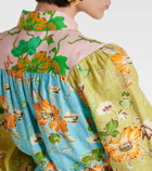 Alémais Printed colorblocked linen shirt dress