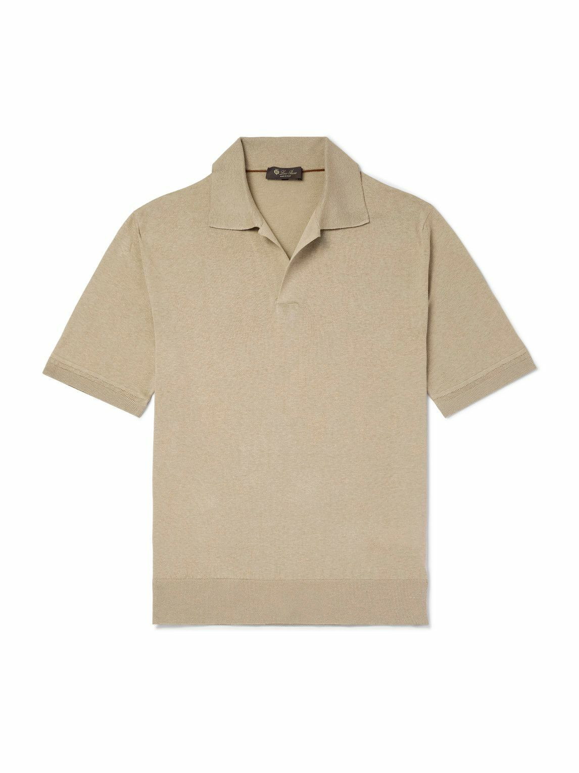 Loro Piana - Silk and Linen-Blend Polo-Shirt - Neutrals Loro Piana