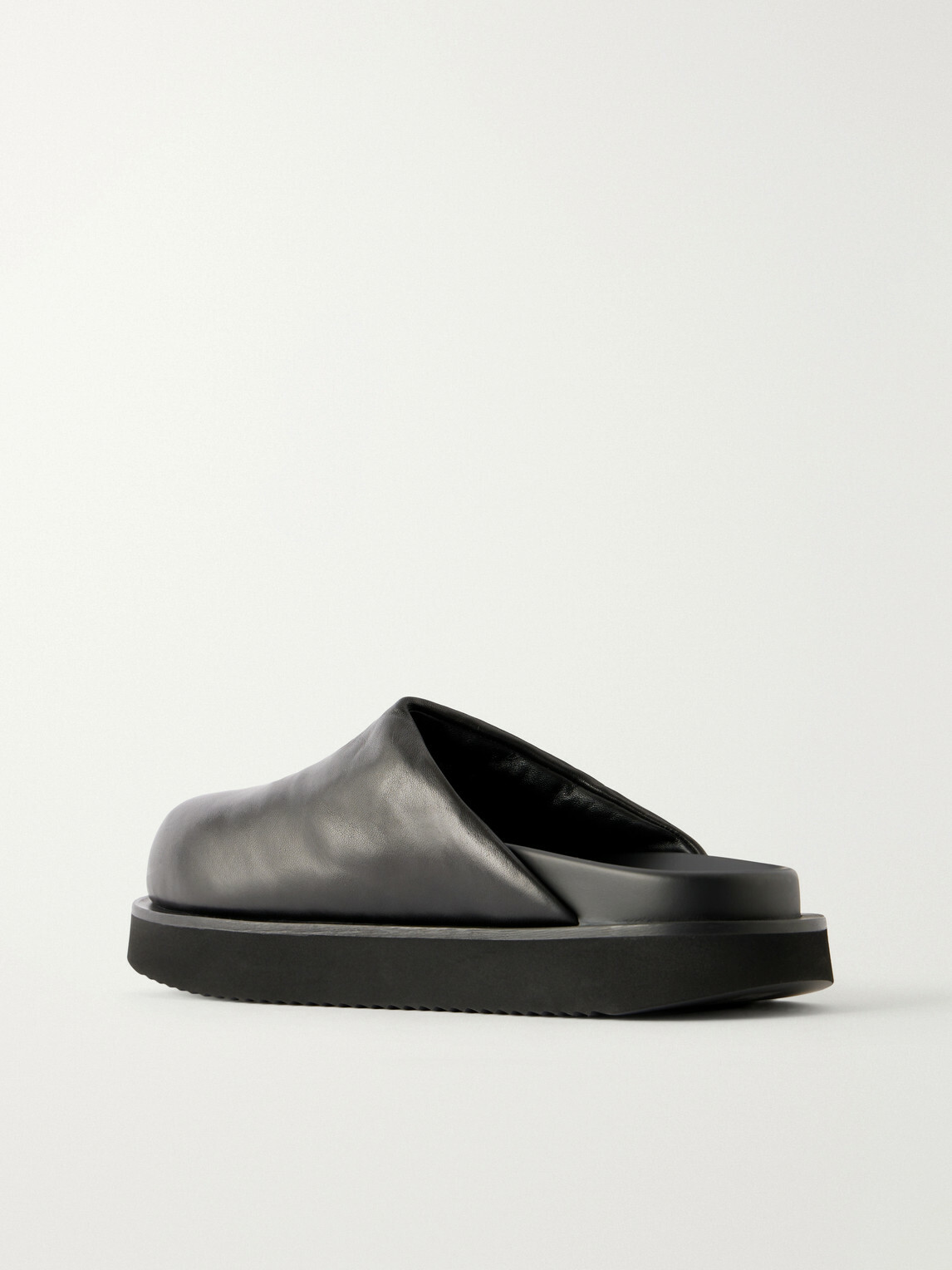 Rick Owens - Padded Leather Platform Mules - Black