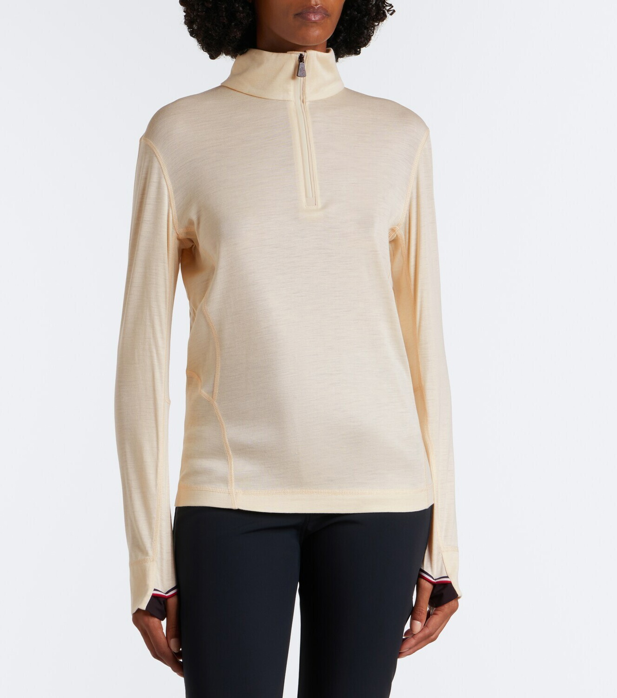 Moncler Grenoble Wool and silk jersey ski top