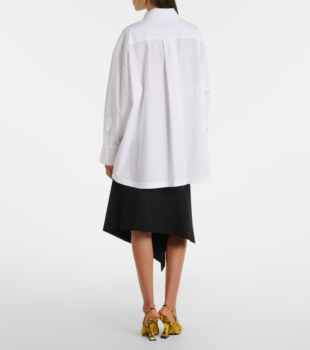 The Attico Asymmetric virgin wool wrap skirt