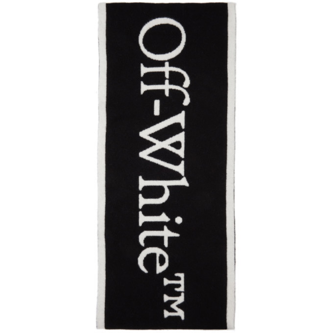 Photo: Off-White Black and White Felted Wool New Logo Scarf