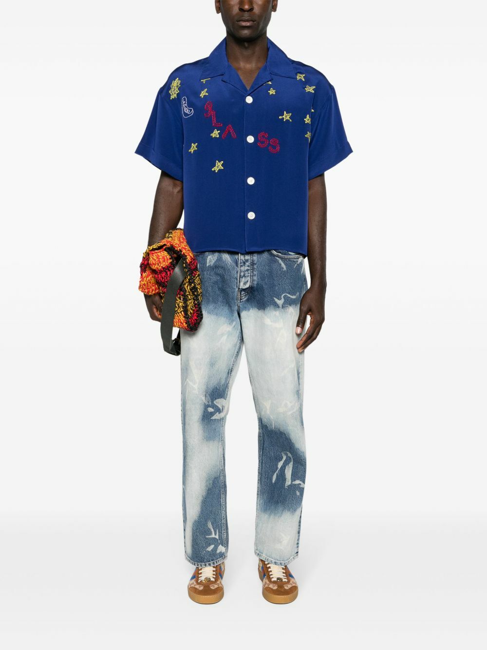 Glass Cypress Blue Nightsky Silk Shirt
