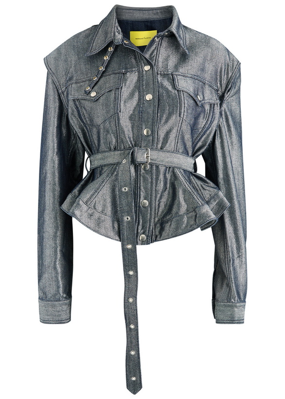 Photo: Marques' Almeida Belted Metallic Denim Jacket Silver