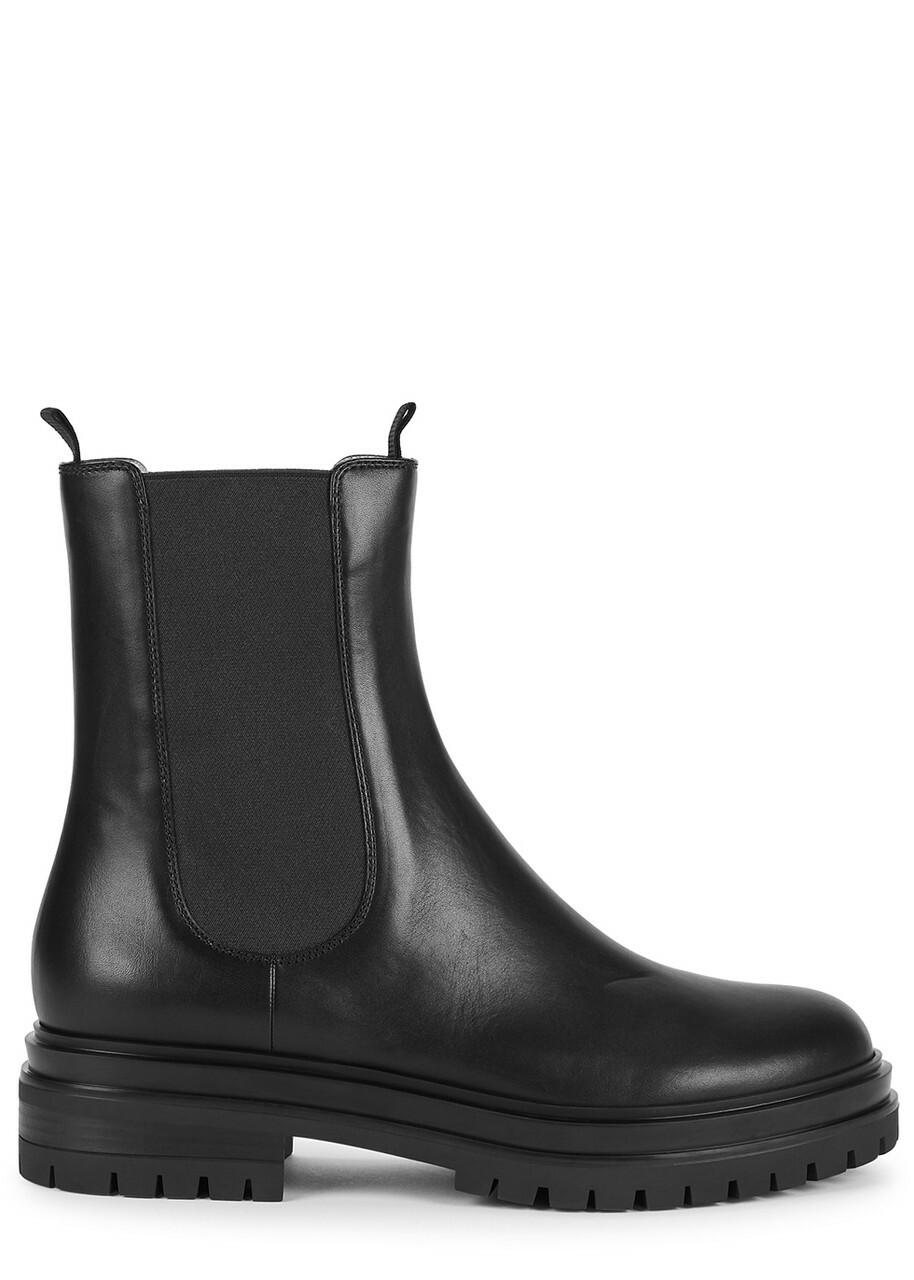 Gianvito Rossi 40 Leather Chelsea Boots Black