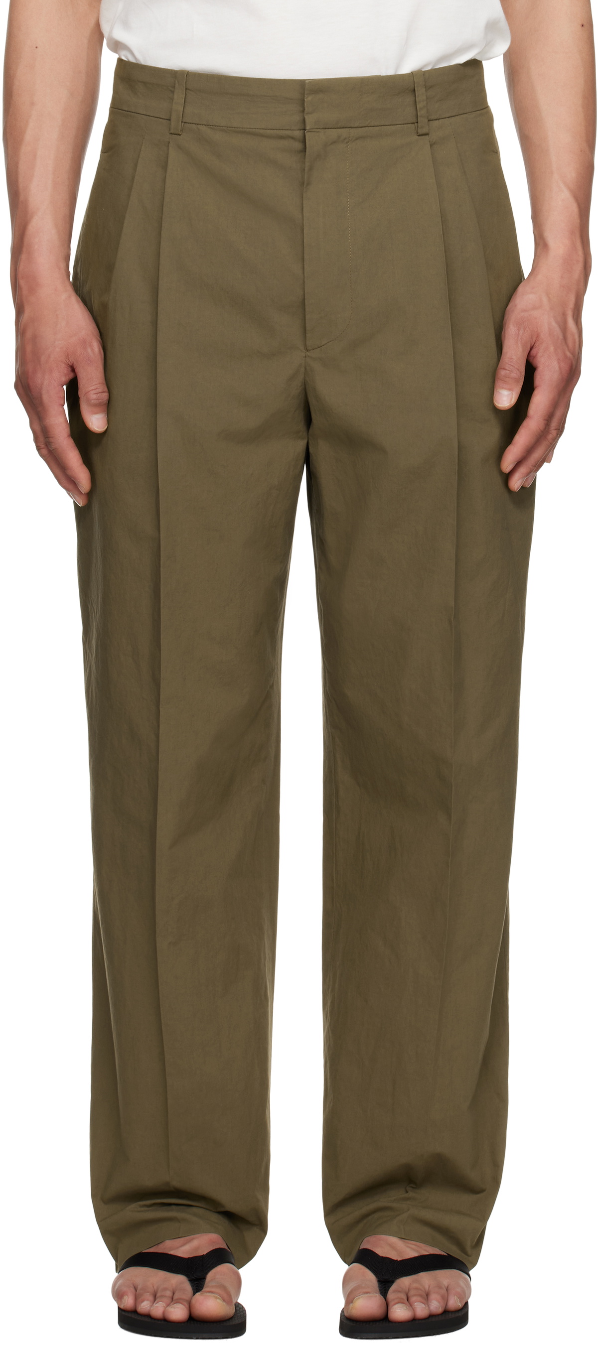 The Row Khaki Silas Trousers The Row