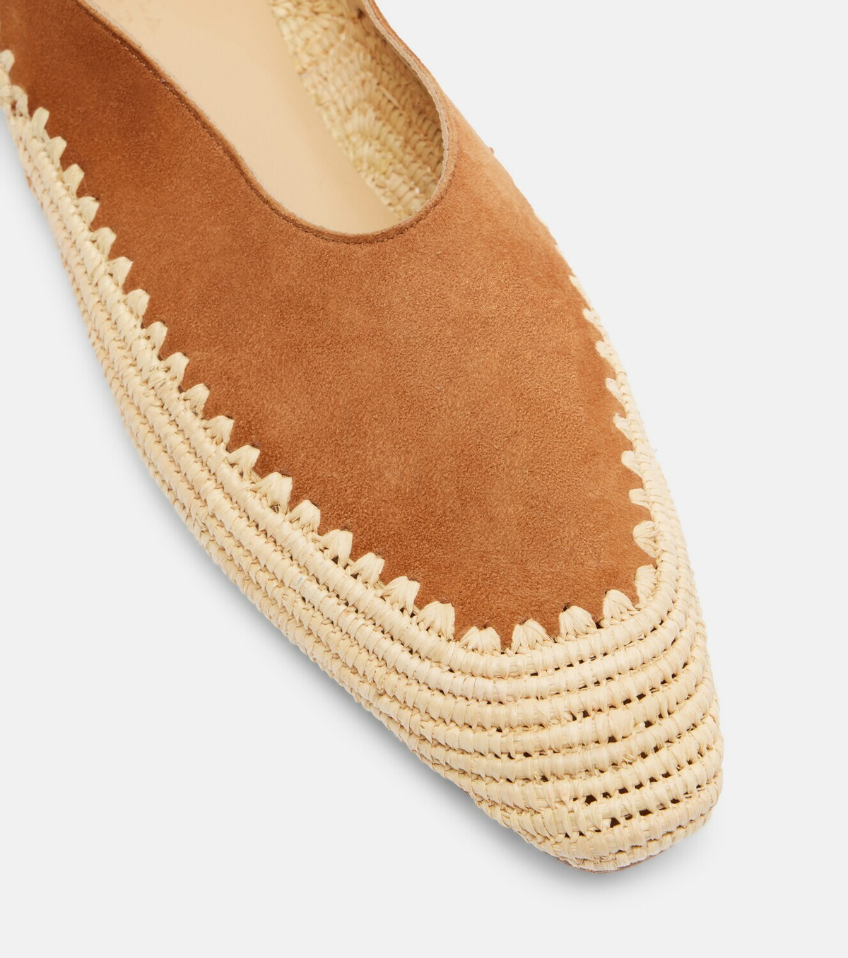 Gabriela Hearst Strength crochet raffia-trimmed suede flats