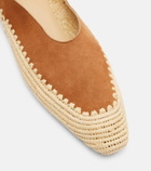 Gabriela Hearst Strength crochet raffia-trimmed suede flats