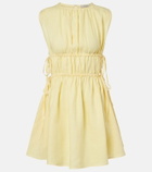 Asceno Como gathered linen minidress