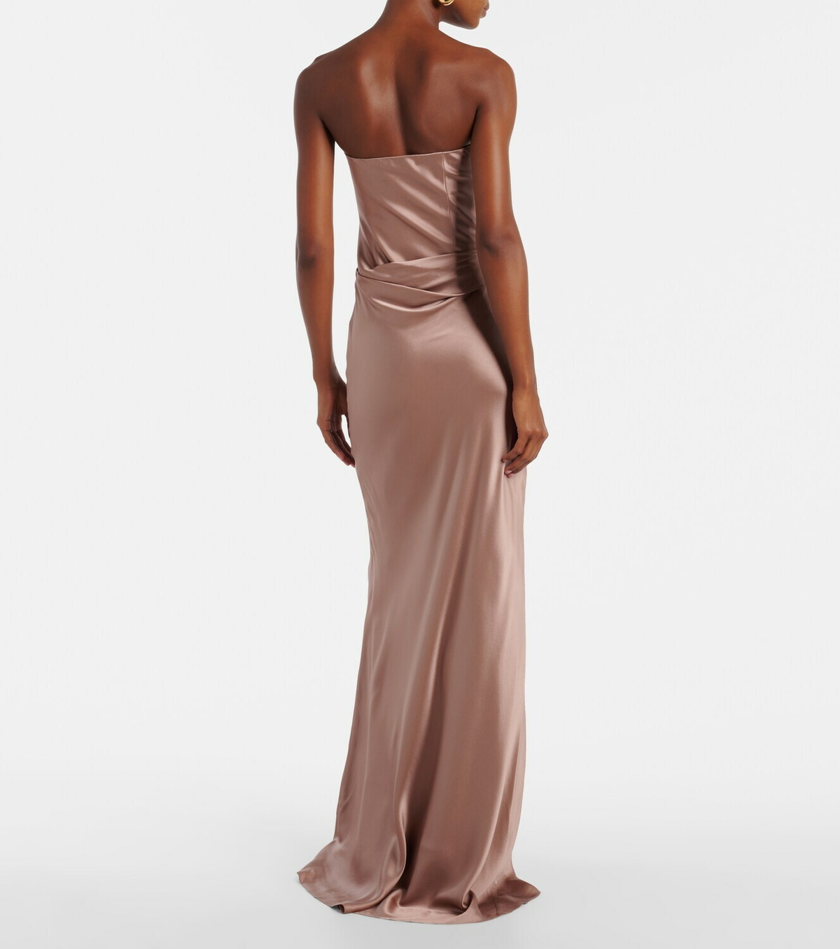 The Sei Ruched strapless silk satin corset dress The Sei