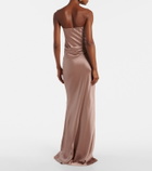 The Sei Ruched strapless silk satin corset dress