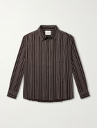 The Elder Statesman - Striped Wool and Cashmere-Blend Shirt - Brown