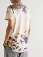 Isabel Marant - Logo-Print Tie-Dyed Cotton-Jersey T-Shirt - Neutrals
