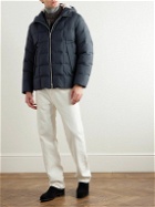 Loro Piana - Quilted Shell Down Hooded Jacket - Blue