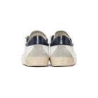 Golden Goose White and Navy Superstar Sneakers