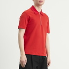 Jil Sander Men's Zip Short Sleeve Polo in Flame