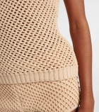 Elie Saab Crochet floral-appliqué cotton-blend top